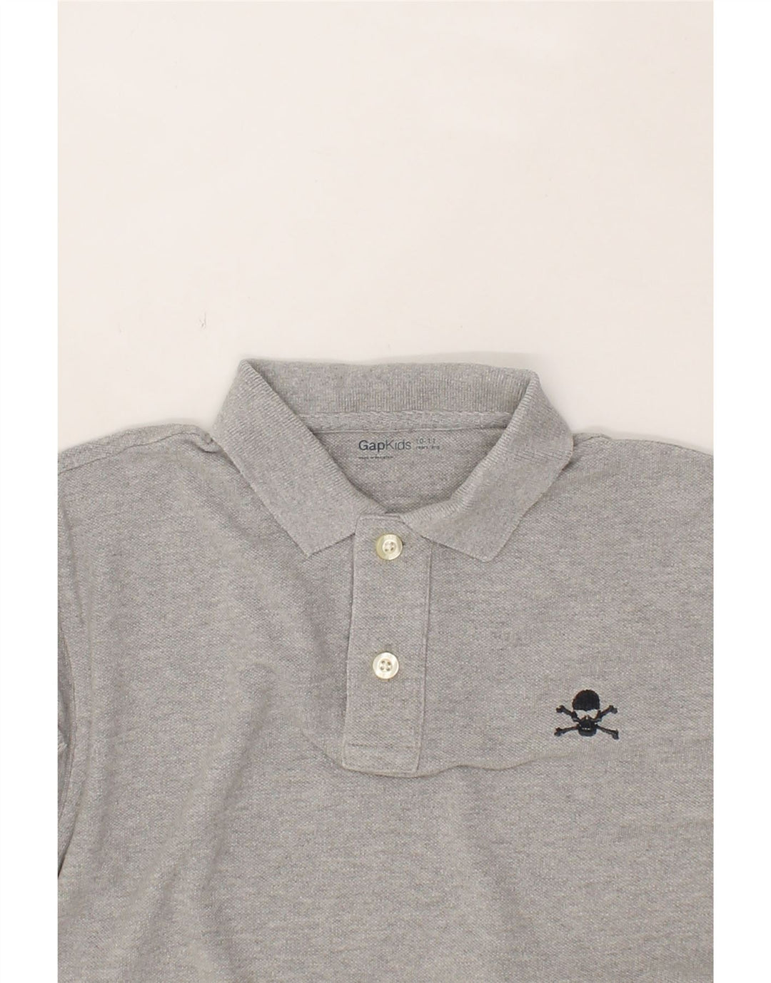 GAP Boys Polo Shirt 10-11 Years Grey Cotton Vintage Gap and Second-Hand Gap from Messina Hembry 