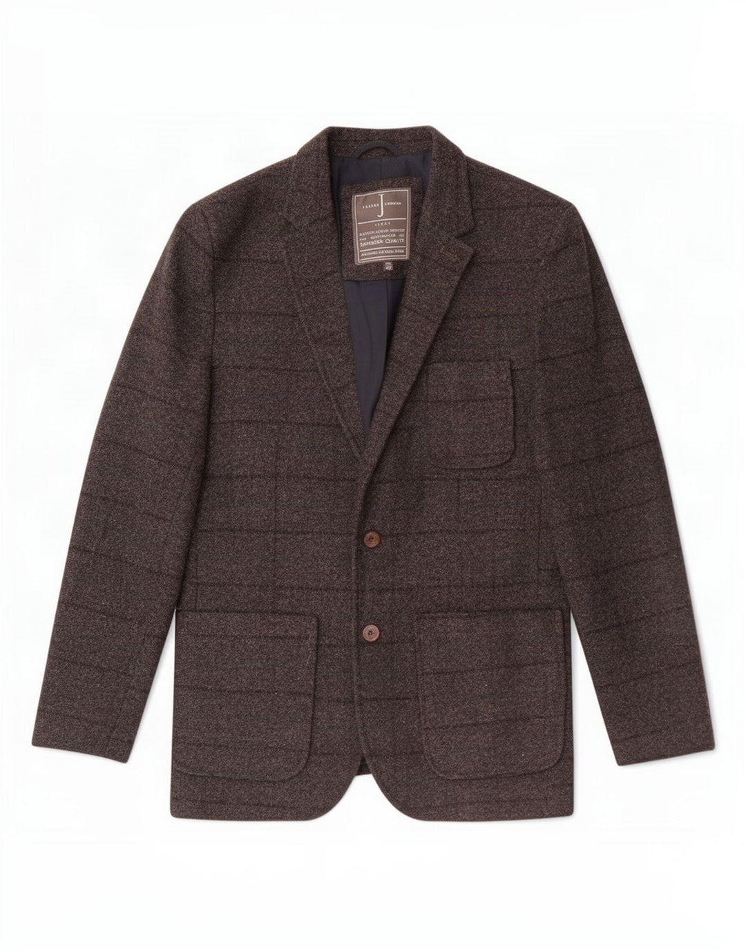 Jasper Conran Veste blazer à 2 boutons pour homme UK 40 en laine à carreaux gris