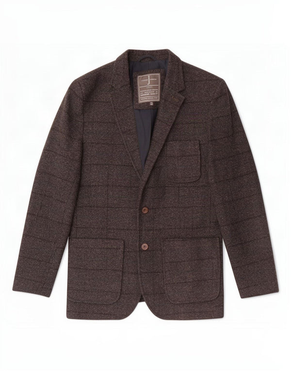 Jasper Conran Veste blazer à 2 boutons pour homme UK 40 en laine à carreaux gris