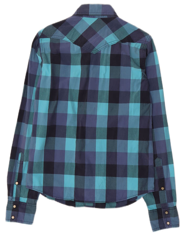 Hollister Chemise Western Homme Petit Bleu Vichy Coton