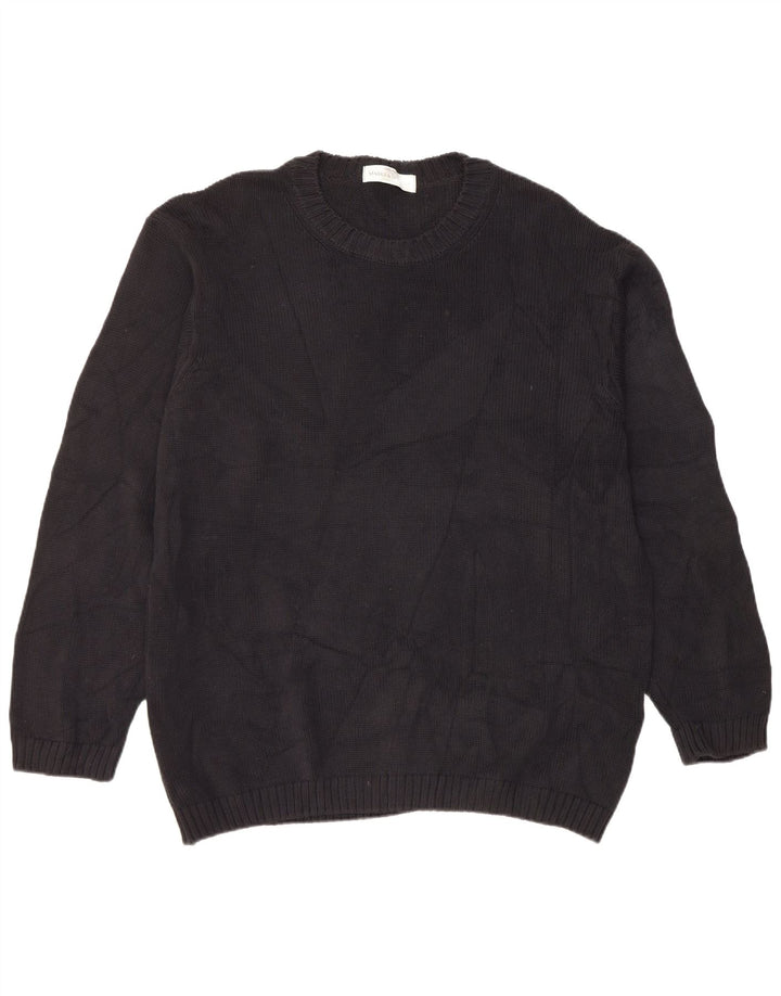 Marks & Spencer Pull à col rond pour homme en coton noir Taille L