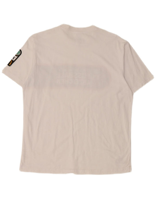 Adidas T-shirt graphique pour hommes, grand, en coton color block blanc
