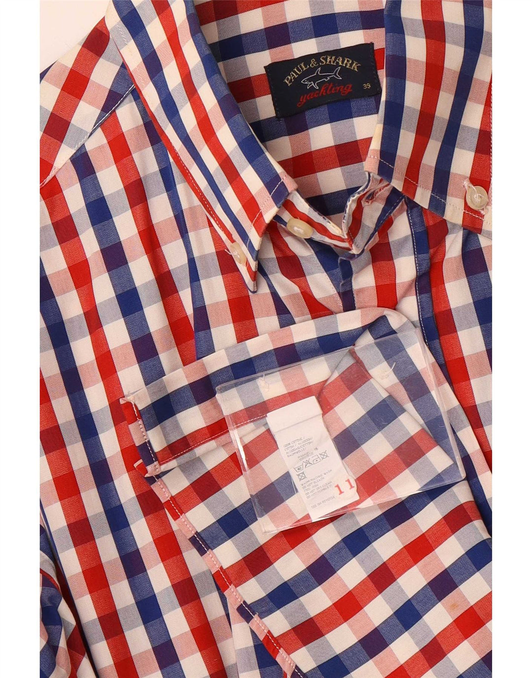 Paul & Shark Chemise Homme Taille 39 Moyen Multicolore Vichy Coton