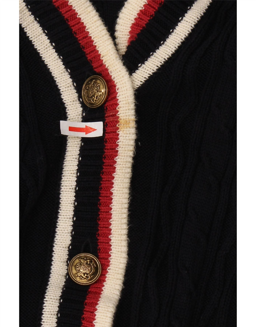 JAEGER Pull cardigan surdimensionné pour femme UK 10 Petit colorblock bleu marine