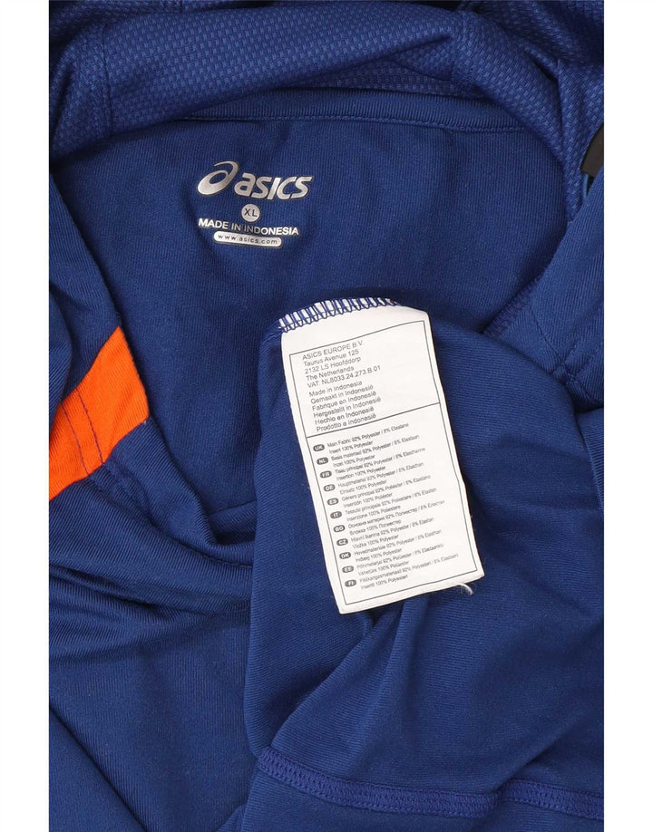 Asics Haut à capuche à manches longues pour homme XL Bleu Polyester