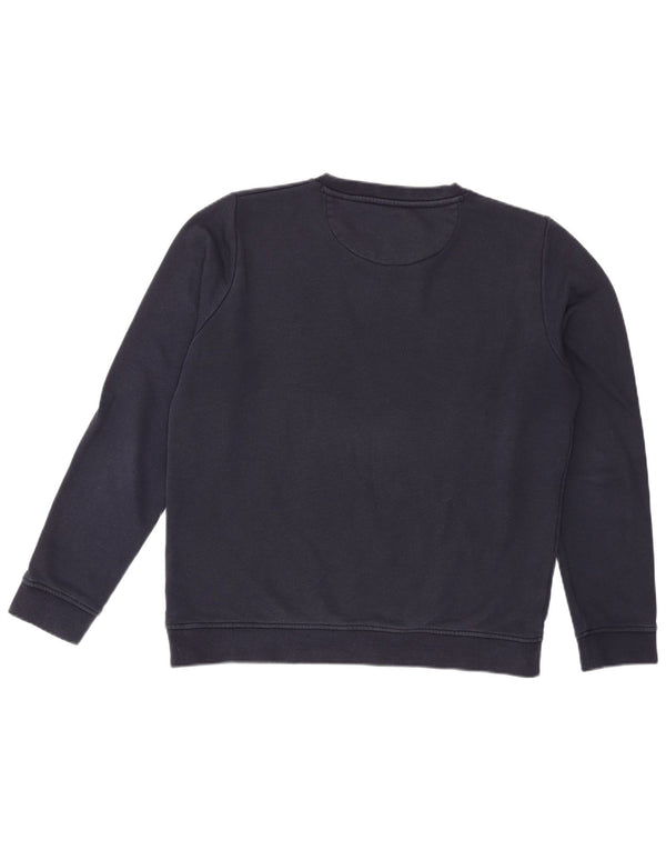 Gant Womens Graphic Sweatshirt Jumper UK 16 Large Bleu Marine Coton
