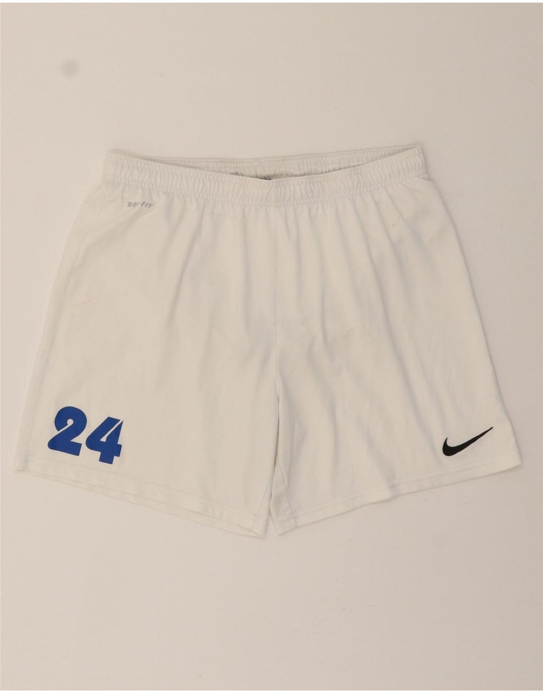 NIKE Mens Dri Fit Graphic Sport Shorts Large  White Polyester Vintage Nike and Second-Hand Nike from Messina Hembry 