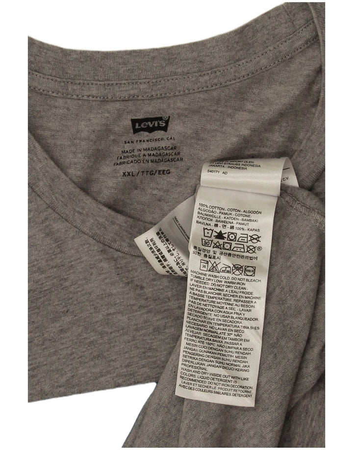 Levi's T-Shirt Graphique Homme 2XL Gris Coton