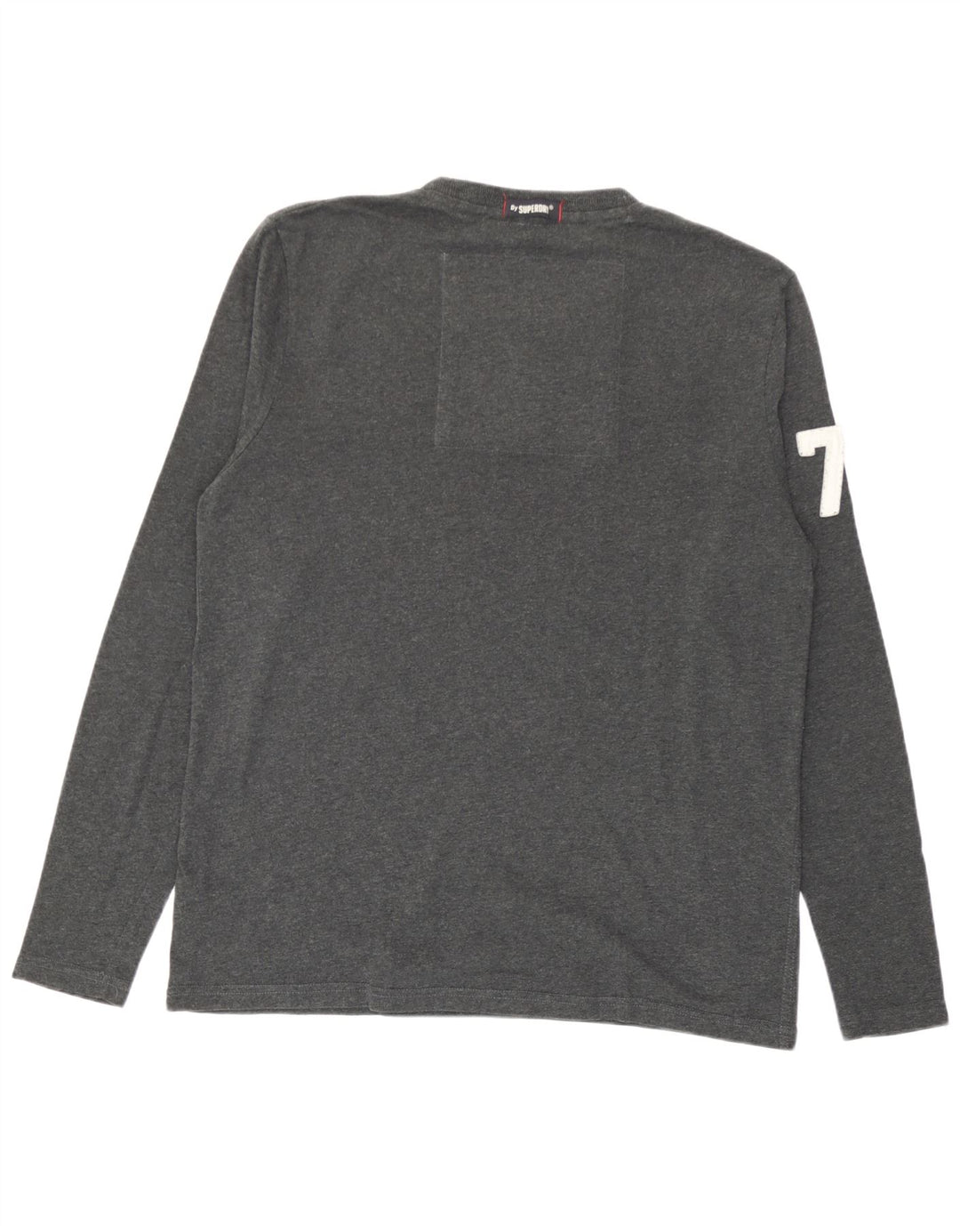 Superdry Haut Graphique à Manches Longues 2XL Homme Gris Coton