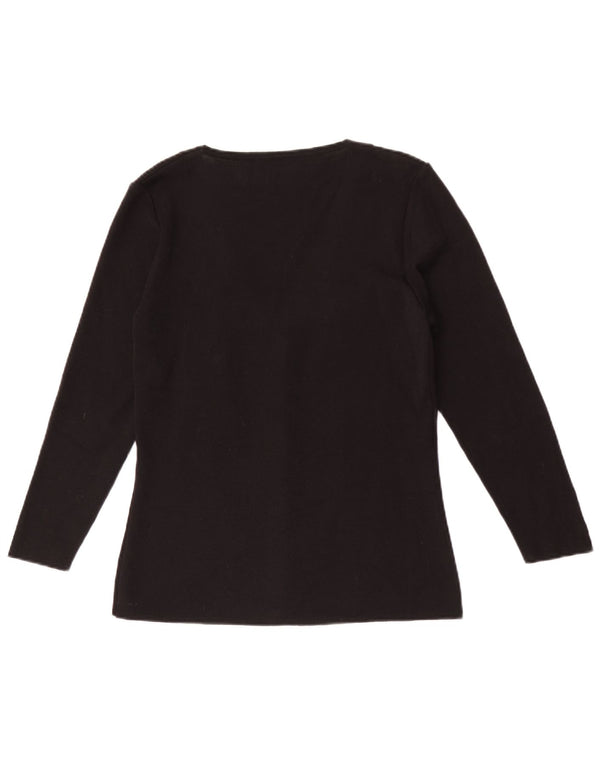 Francesca Womens By Sottini Cardigan Sweater UK 14 Grande laine florale noire