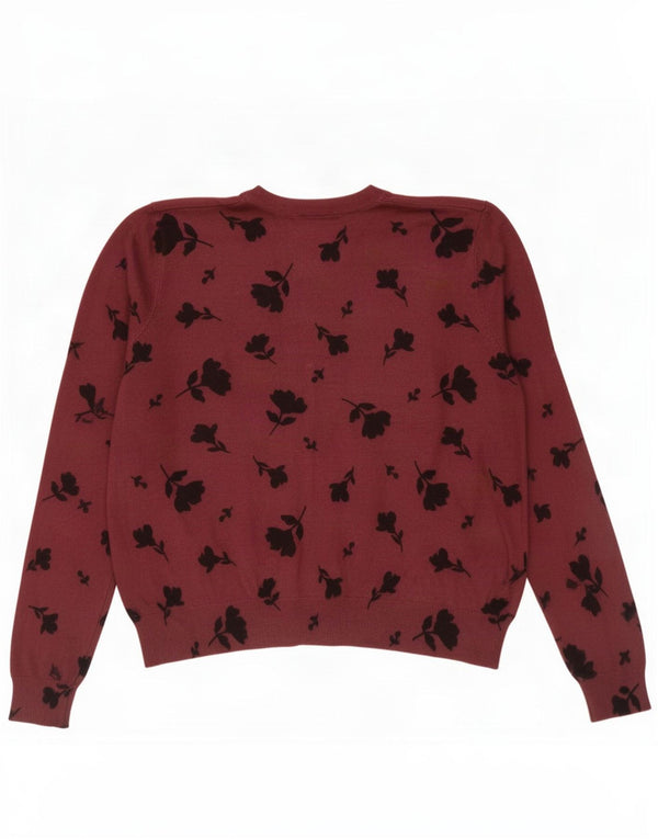 Marks & Spencer Cardigan pour femme UK 18 XL Viscose florale bordeaux