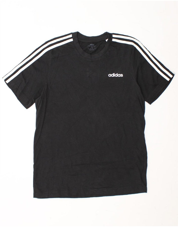 ADIDAS Mens T-Shirt Top Medium Black Cotton