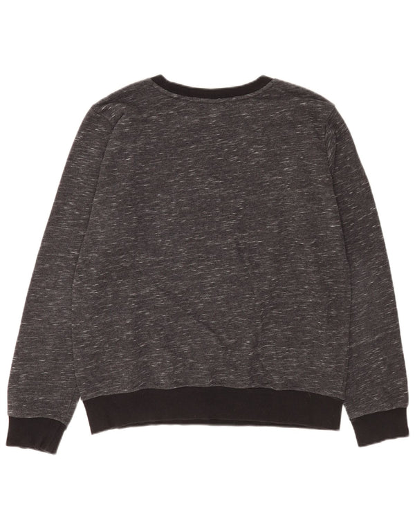 Adidas Sweat-shirt graphique pour femme UK 14 Gris moyen en coton moucheté