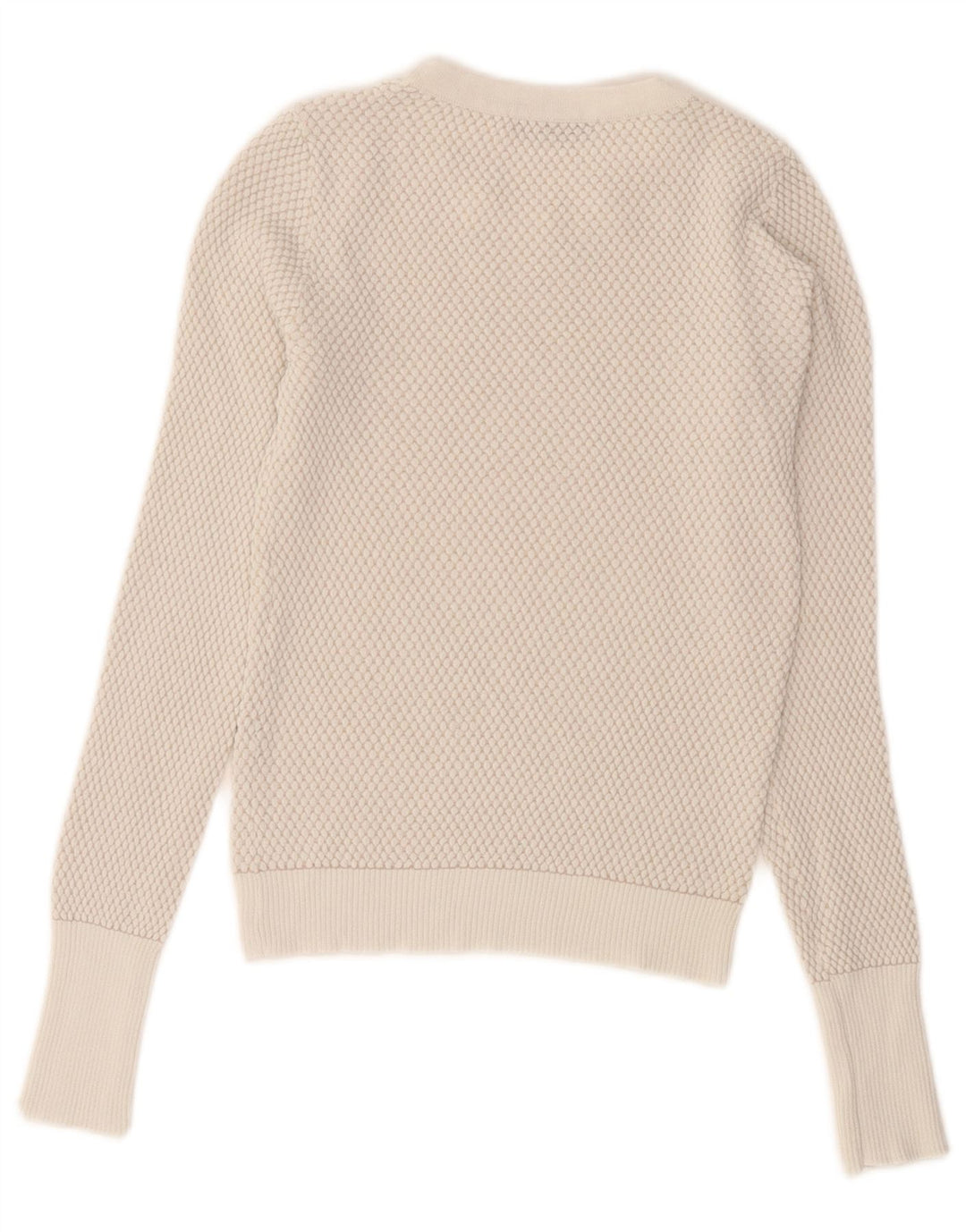 Zara Pull court à col rond pour femme UK 8 Petit Blanc