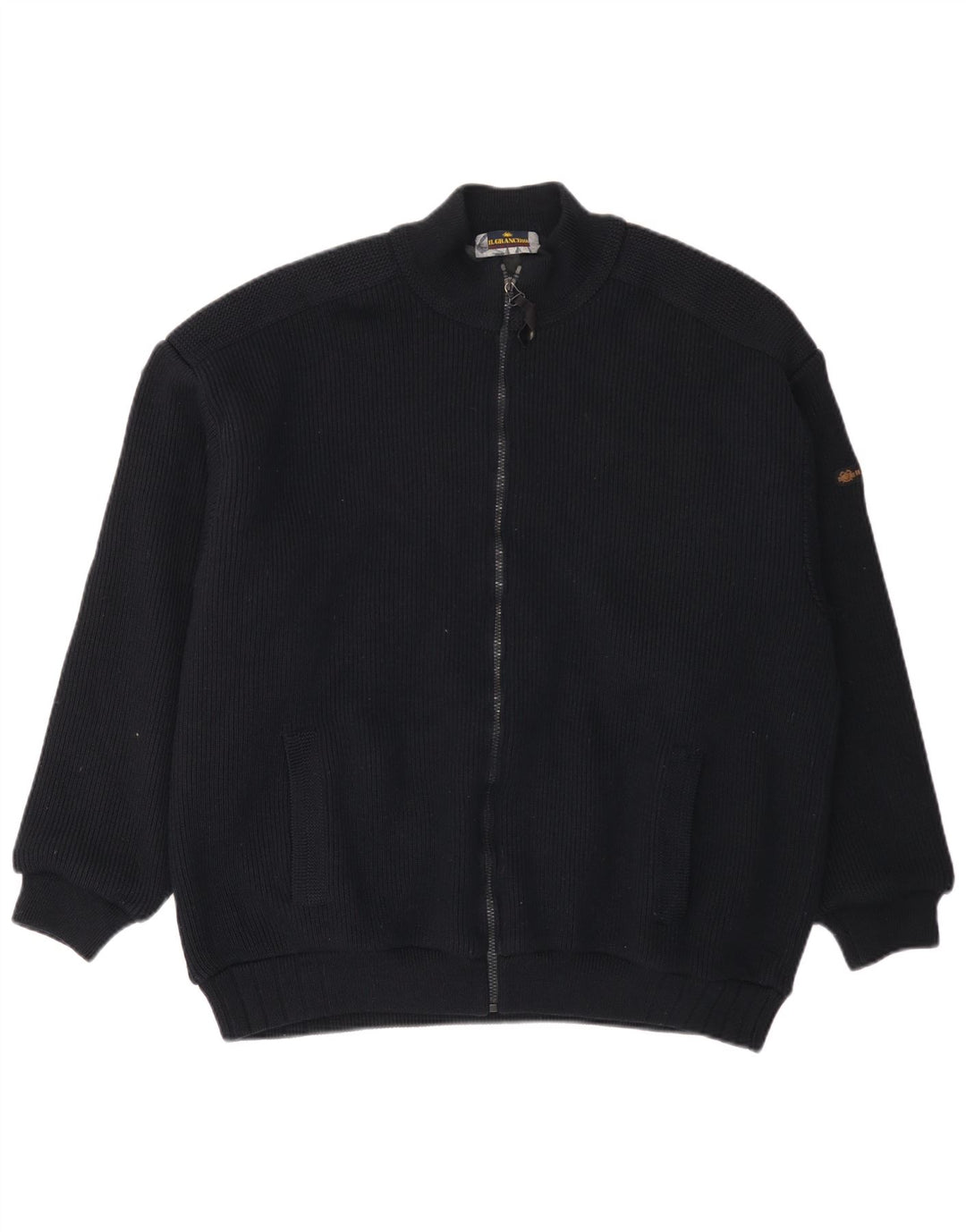 Il Granchio Homme Cardigan Pull Large Bleu Marine Laine