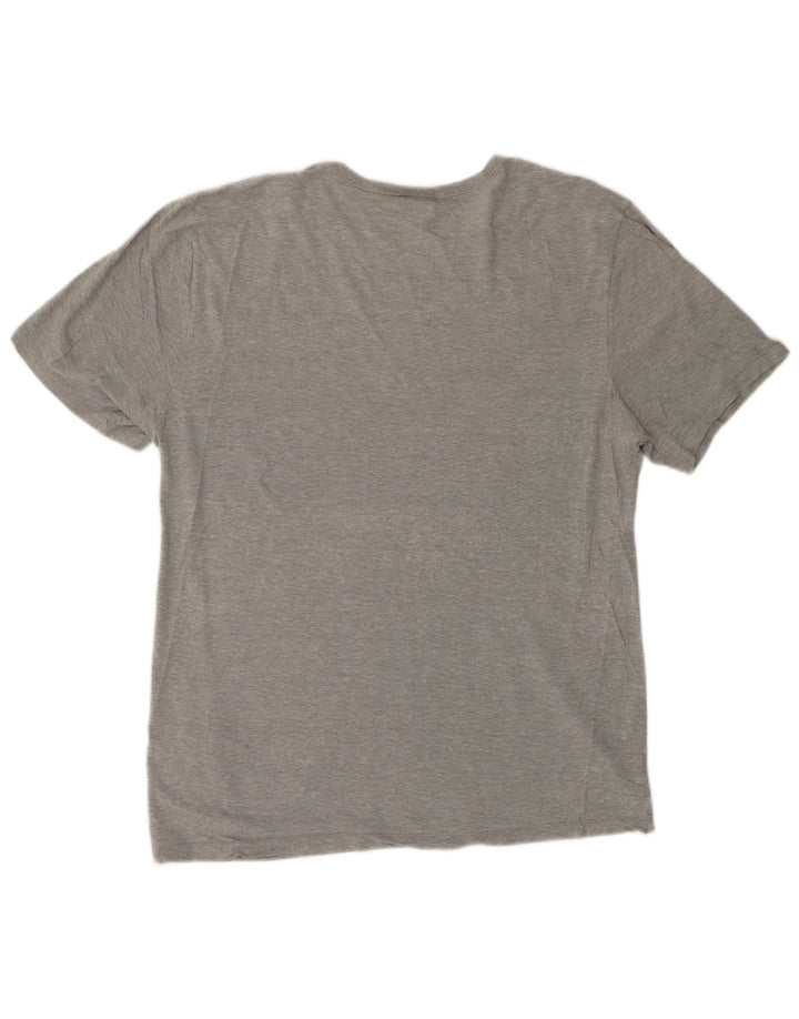 HUGO BOSS T-Shirt Femme Top UK 16 Large Gris Coton