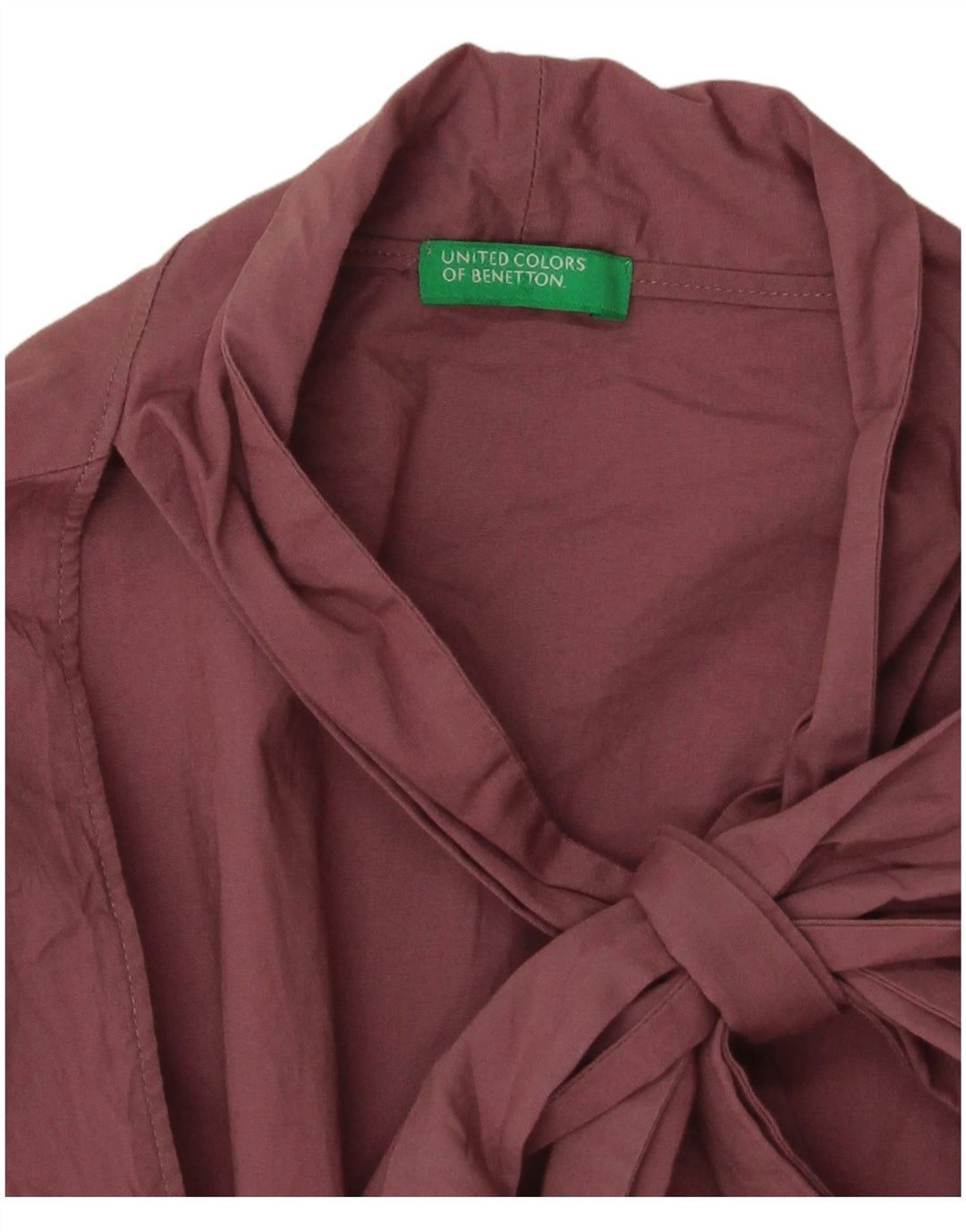 Benetton Chemisier à manches longues avec lien sur le devant pour femme UK 10 Petit Rose