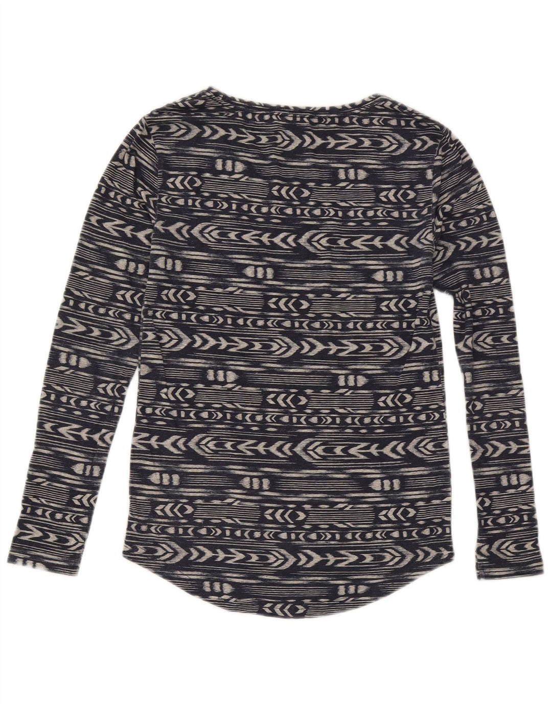 Roxy Femme Top Manches Longues UK 6 XS Bleu Marine Géométrique Polyester