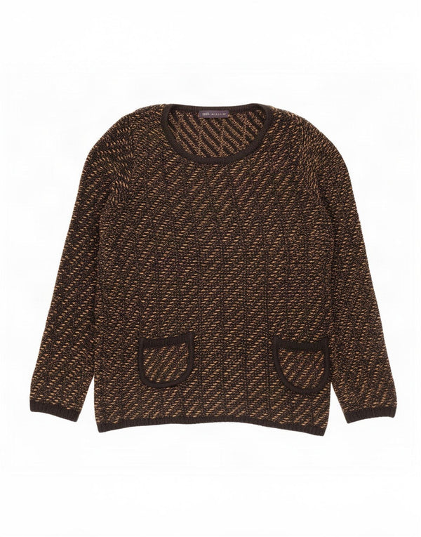 Marks & Spencer Pull col bateau pour femme UK 14 Medium Noir Rayé