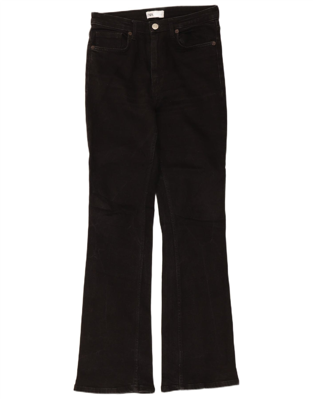 Zara Jean évasé femme EU 38 Small W28 L31 coton noir