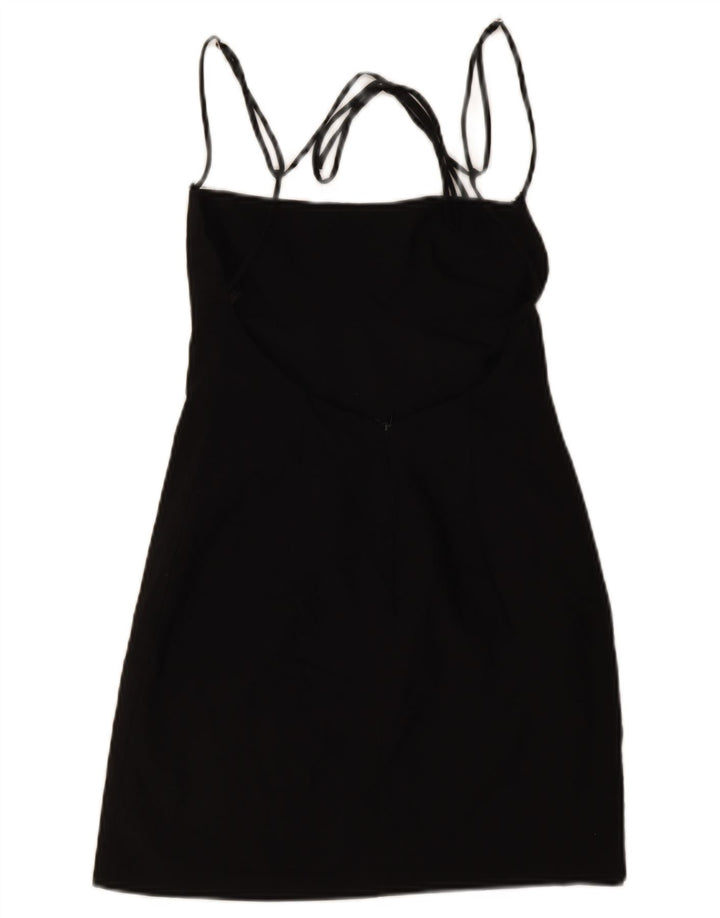 Zara Mini robe à épaules dénudées pour femme UK 14 Noir moyen