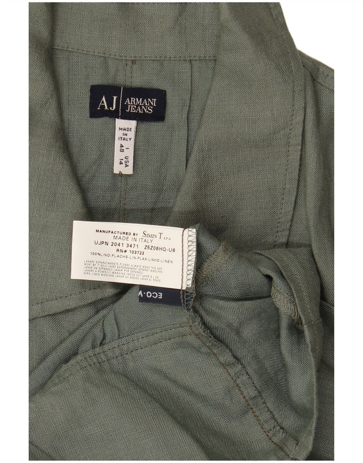Armani Jeans Chemisier sans manches à double boutonnage pour femme IT 48 XL Kaki