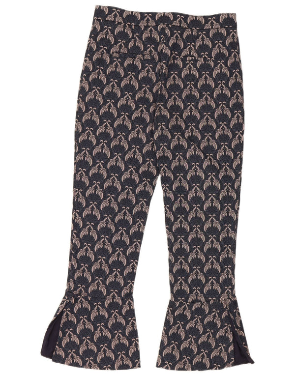 Pinko Pantalon court graphique pour femme UK 10 Small W28 L24 Bleu marine