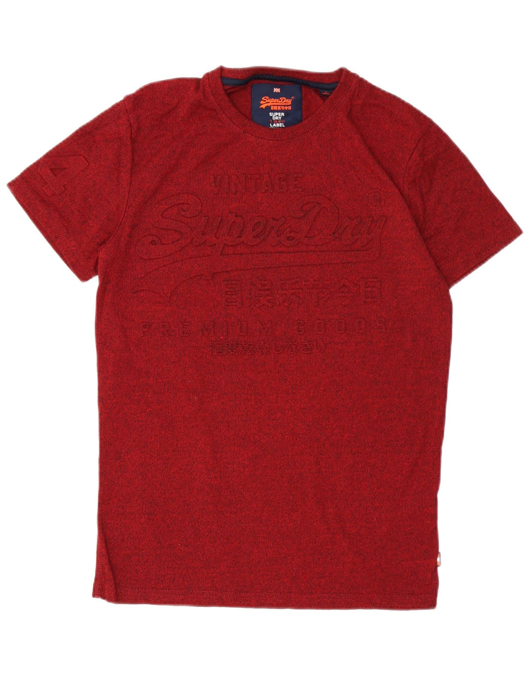 SUPERDRY Homme T-Shirt Graphique Haut Petit Coton Moucheté Bordeaux