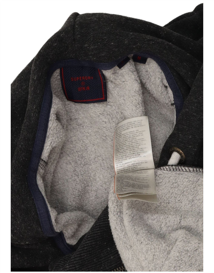 Superdry Sweat à Capuche Graphique Zippé Homme Gris Moyen Moucheté Coton