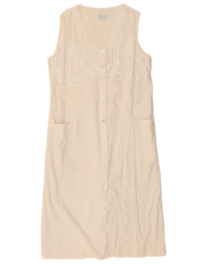 Marila Robe droite sans manches pour femme UK 14 Lin blanc moyen