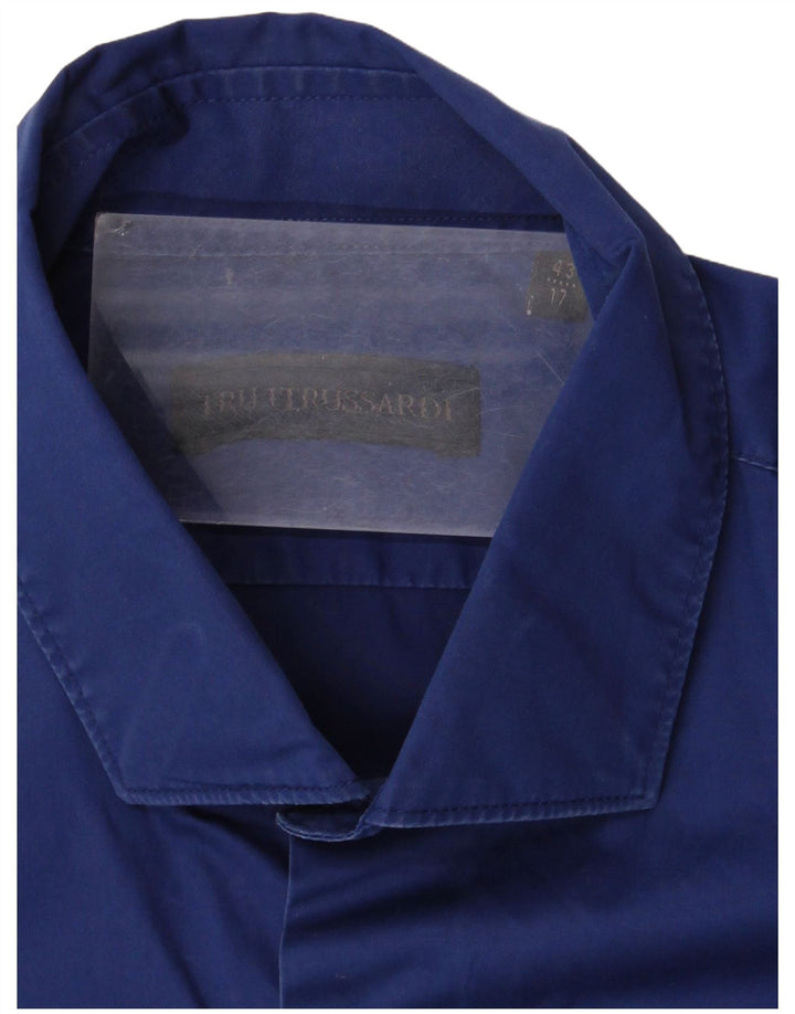 Trussardi Chemise Homme Taille 43 17 XL Bleu Coton