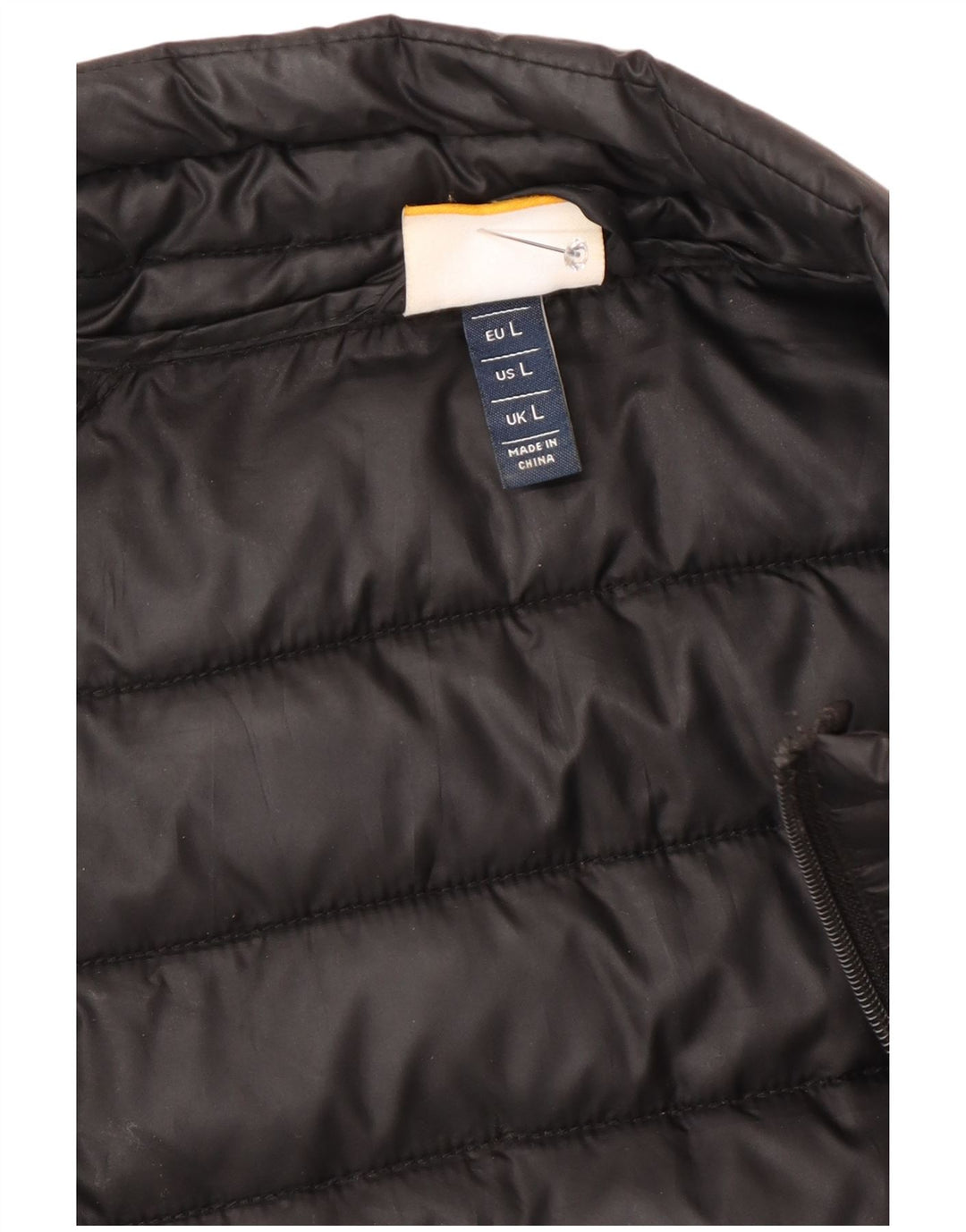 Ellesse Veste matelassée graphique pour homme UK 40 Large Noir Polyester