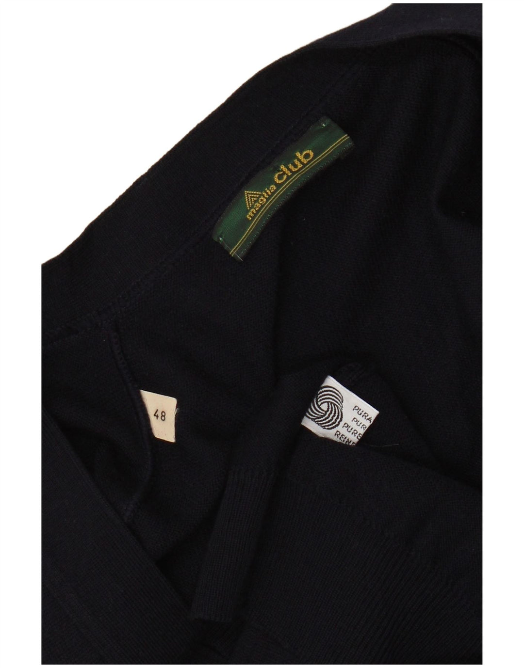 MAGLIA CLUB Pull Cardigan sans Manches Homme IT 48 Laine Bleu Marine Moyen