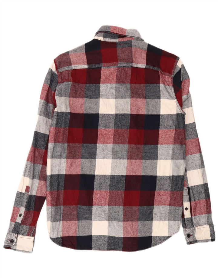 Hollister Chemise en flanelle pour homme en coton vichy bordeaux moyen