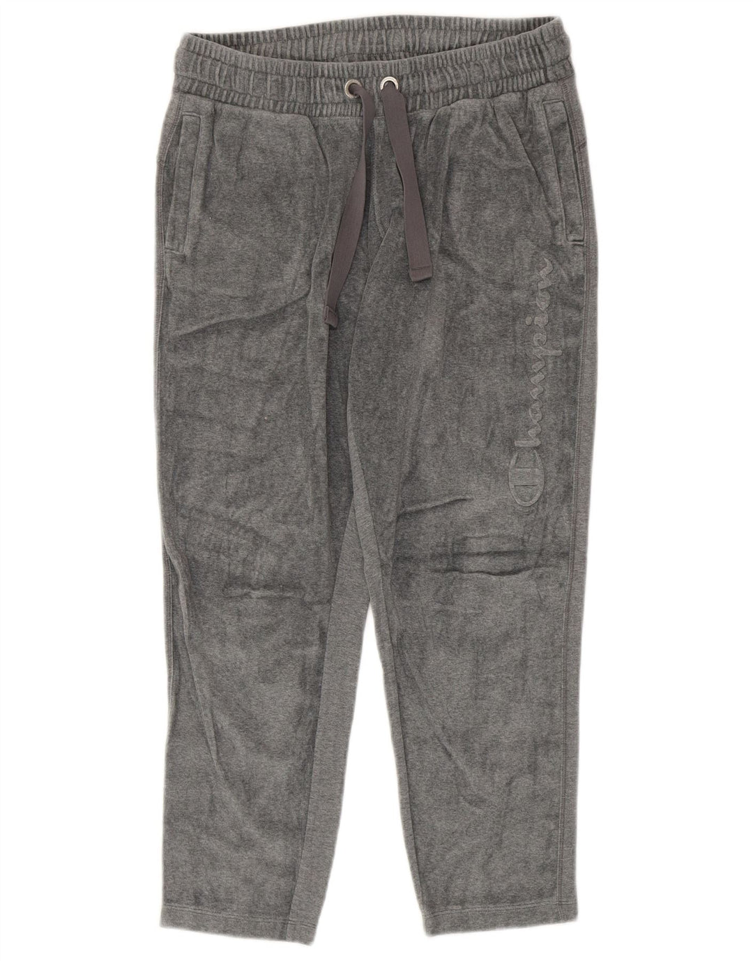 Champion Pantalon de survêtement en velours graphique pour femme UK 12 Gris moyen