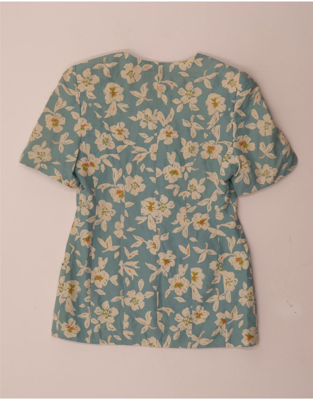 Franco Callegari Veste blazer à 4 boutons pour femme UK 12 Bleu moyen floral