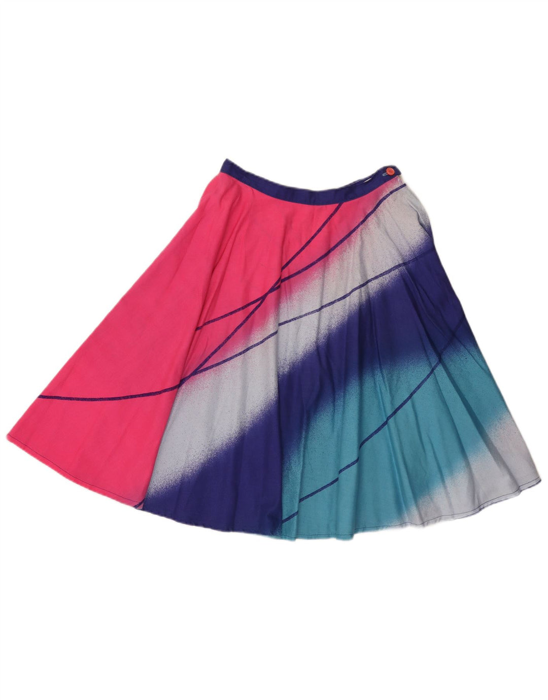 jupe trapèze femme vintage W26 petit colourblock multicolore