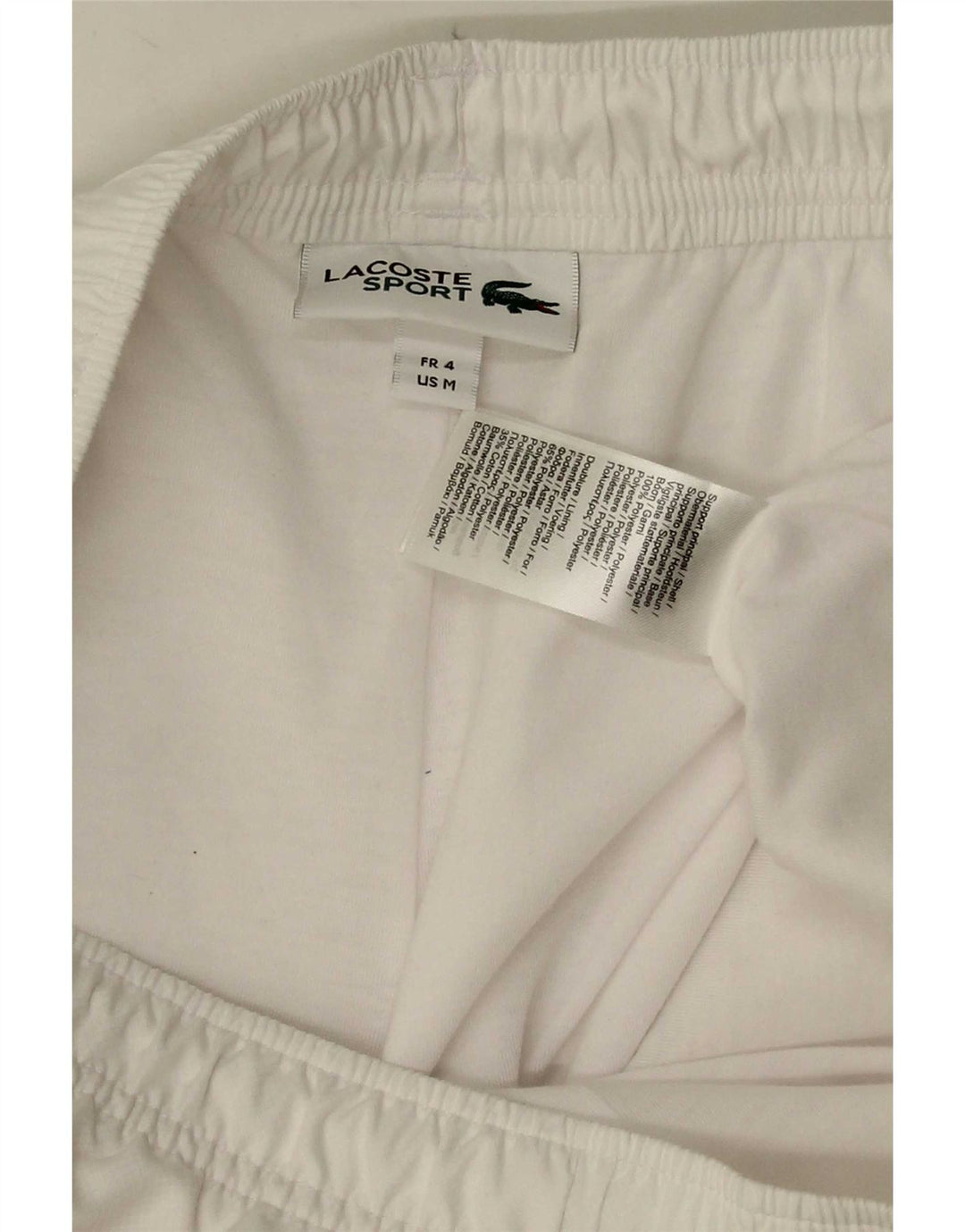 Lacoste Short de sport pour homme Taille 4 Polyester blanc moyen