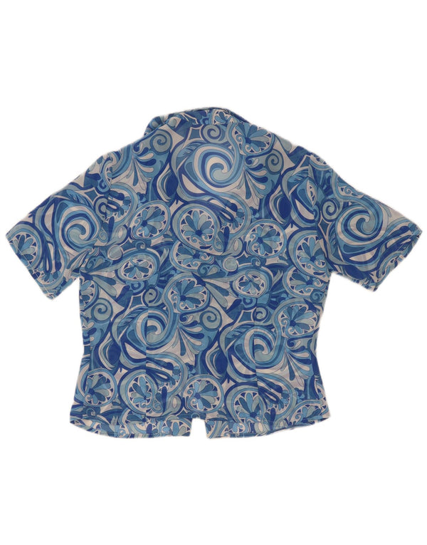 Marronetto Chemise à manches courtes pour femme IT 44 Bleu moyen Paisley