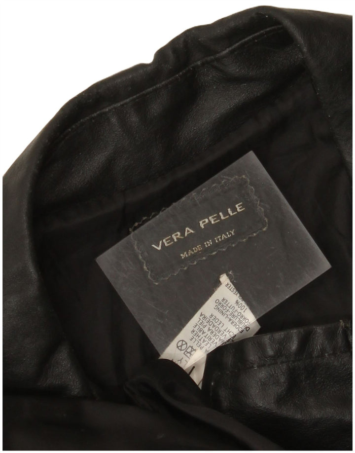 VINTAGE Veste en cuir homme UK 40 Grand cuir noir