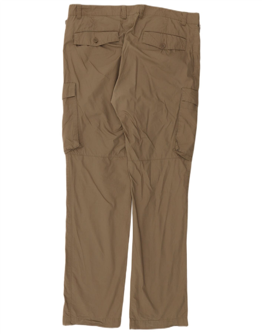 BENETTON Pantalon Cargo Droit Homme IT 52 XL W38 L34 Kaki Coton