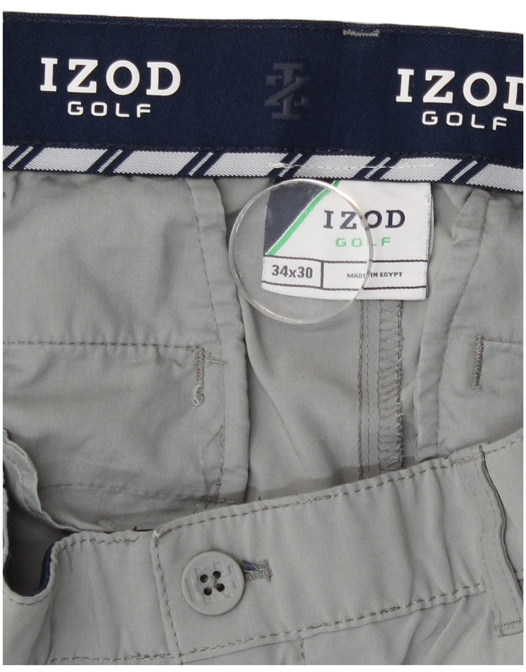 Izod Pantalon Chino Homme W34 L30 Gris Polyester