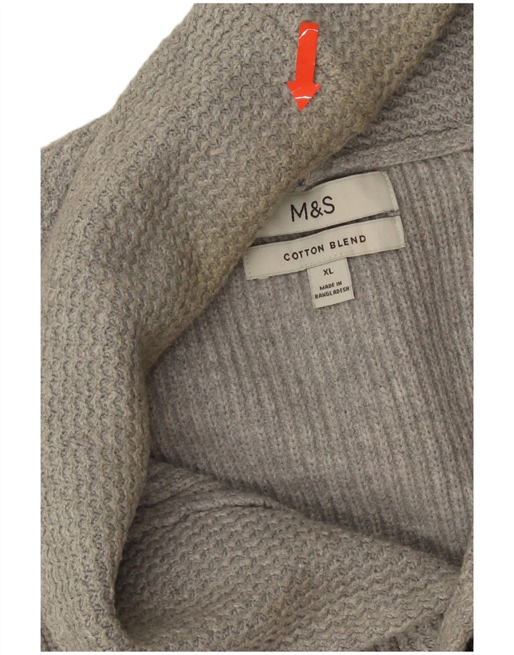 Marks & Spencer Pull Cardigan Homme XL Gris Coton