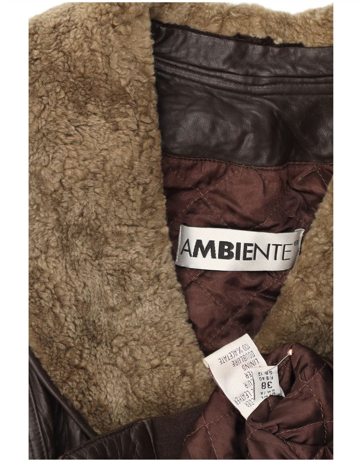 Ambiente Veste en cuir surdimensionnée pour femme UK 12 Cuir marron moyen