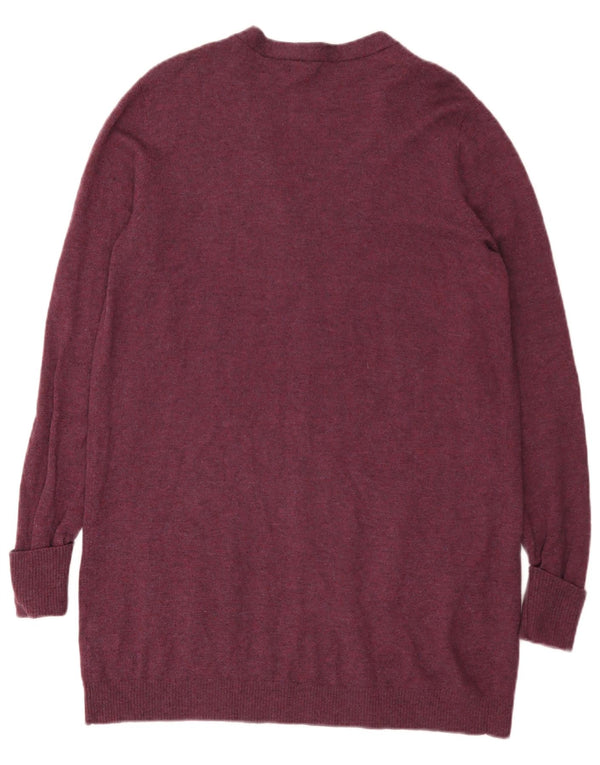 Fat Face Cardigan ouvert long pour femme en laine violette Taille 44
