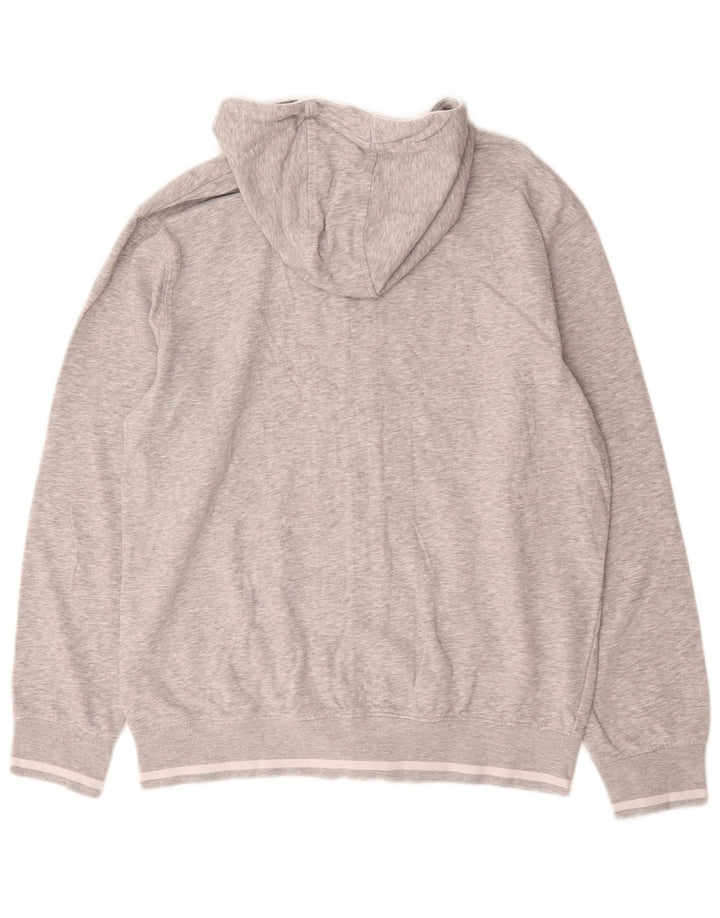 Ellesse Pull à capuche zippé graphique pour hommes, grand coton gris