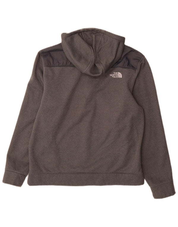 The North Face Pull à capuche avec col zippé pour homme, grand, gris, color block, polyester