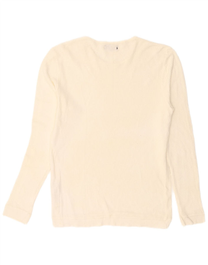 Zara Pull à col rond pour homme en coton blanc cassé moyen