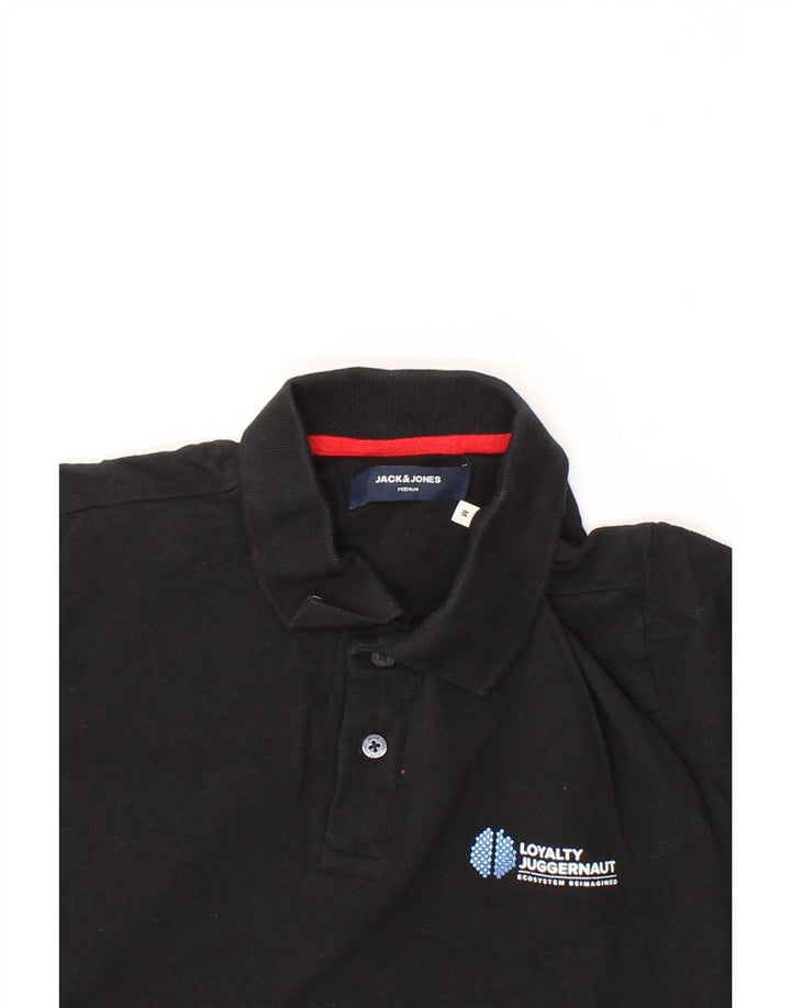 JACK & JONES Mens Polo Shirt Medium Black Cotton Vintage Jack & Jones and Second-Hand Jack & Jones from Messina Hembry 