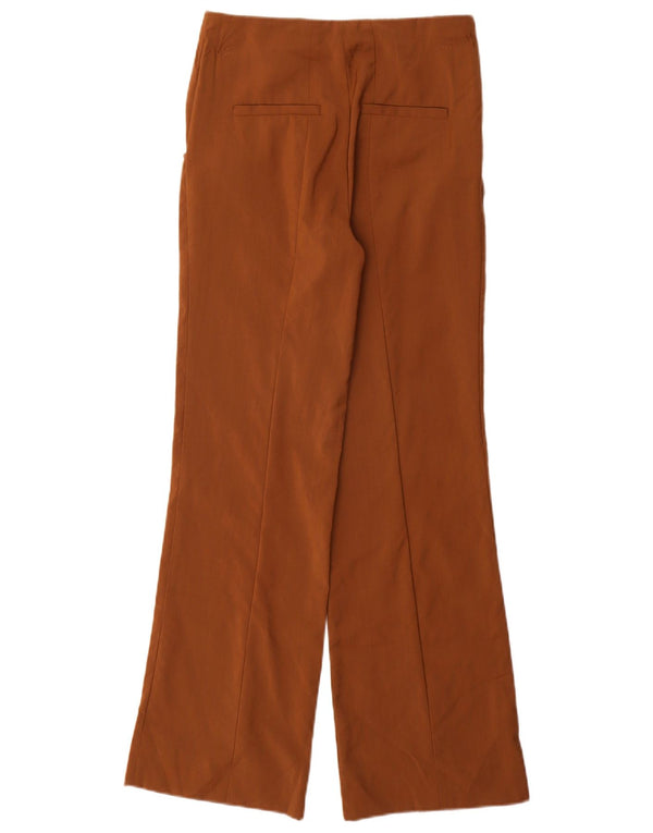 Zara Pantalon décontracté à jambe large pour femme XS W24 L31 Laine marron